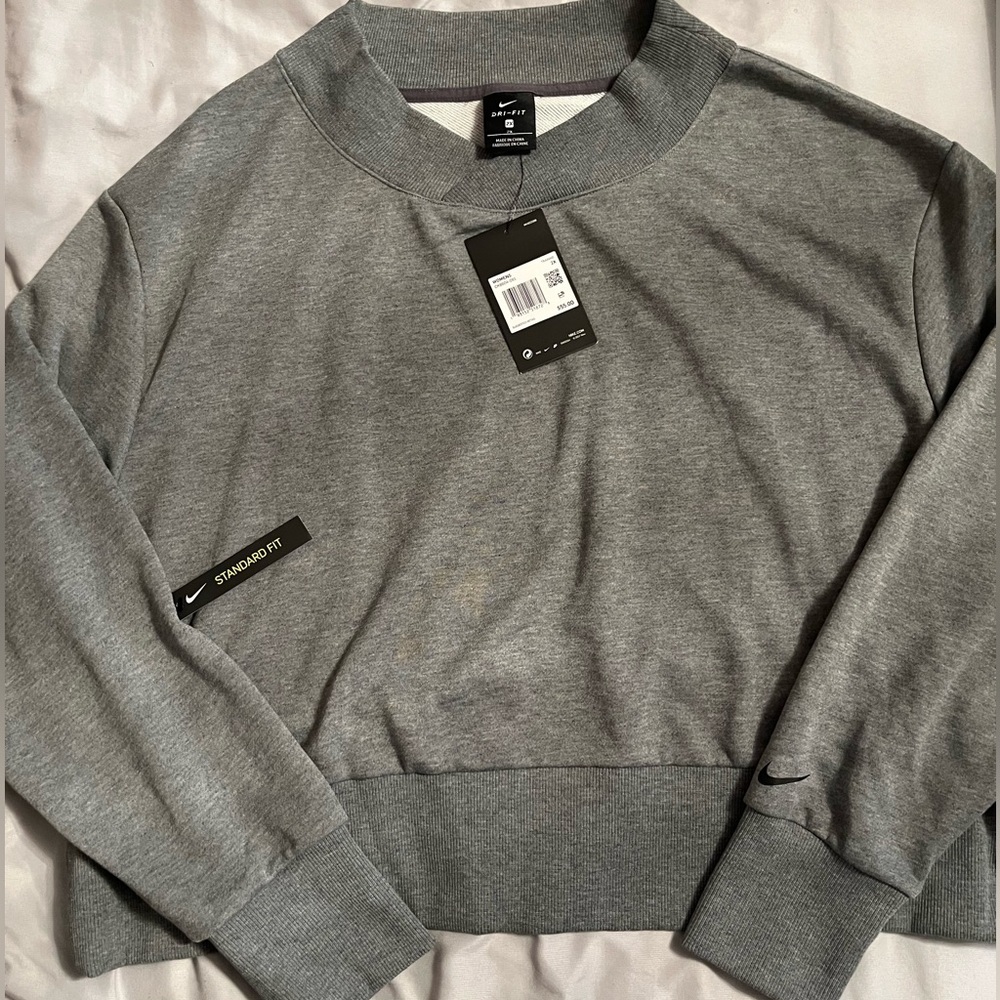 Nike - Womens - Dri-Fit Fleece Training Top - Gray - XXL - NWT - Picture 4 of 5